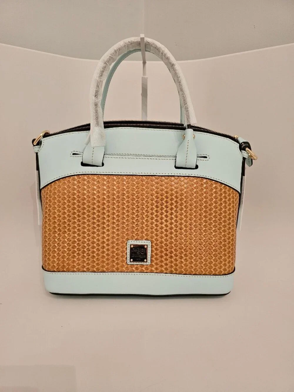 Dooney & Bourke Beacon Woven Domed Satchel in Pale Blue - NWT